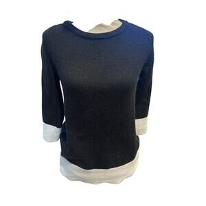 ⭐️ Women’s H&M Black / White Sweater 3/4 Sleeves Size Small Casual Officewear